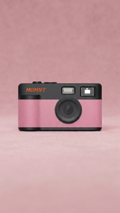 MOMNT Bloom — schermloze digitale camera in roze