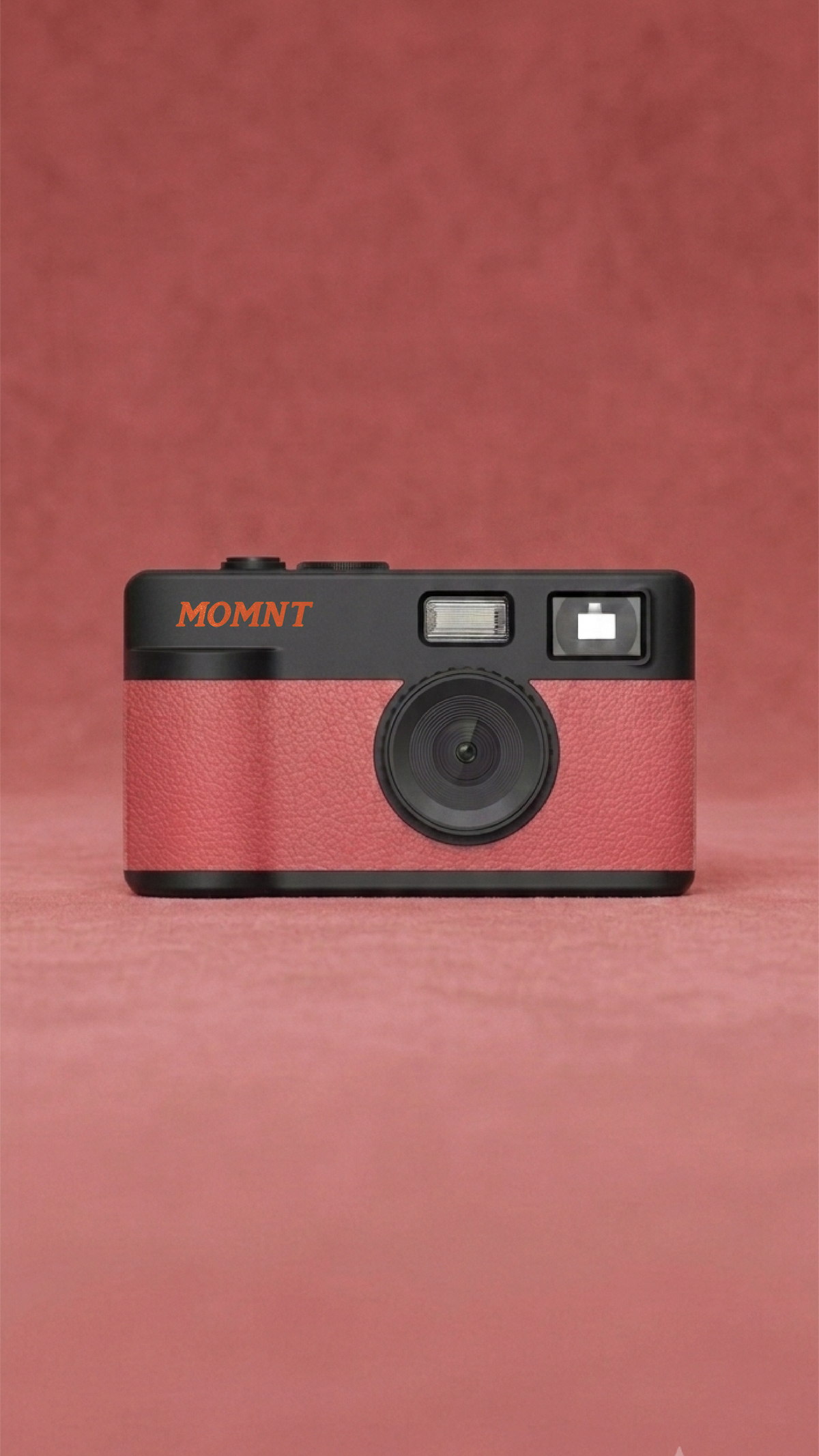 MOMNT Rouge — schermloze digitale camera in rood
